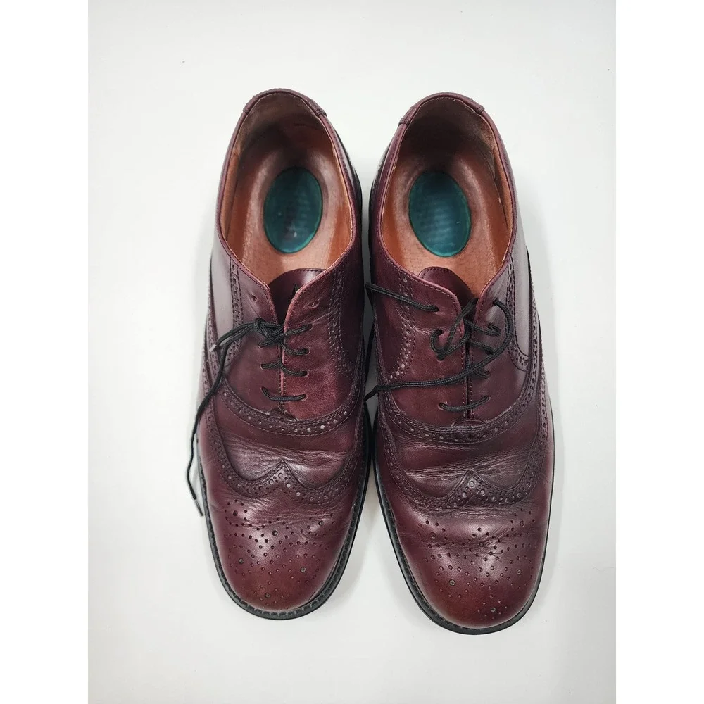 Florsheim Mens Burgundy Leather Wingtip Brogue Oxford Dress Shoes Size 10